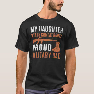 Mens Proud Military Daughter Dad Proud Daddy Fath T-Shirt