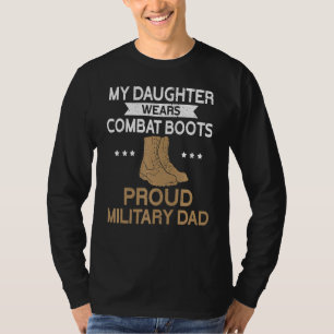 Mens Proud Military Daughter Dad Proud Daddy Fath T-Shirt
