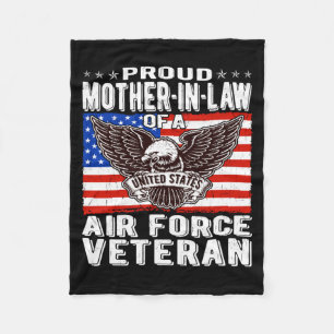 Mens Proud Mother-In-Law Of Air Force Veteran Fleece Blanket