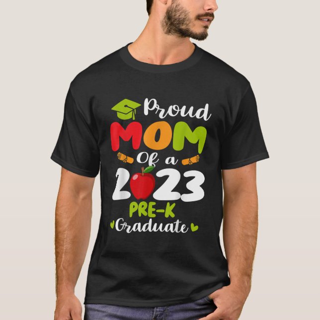 Mens Proud Mum Of 2023 PreK Graduate Mothers Day T T-Shirt (Front)