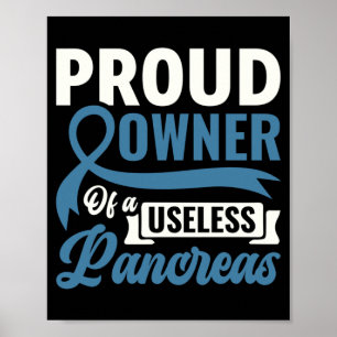 Mens Proud Owner Of A Useless Pancreas - Diabetes Poster