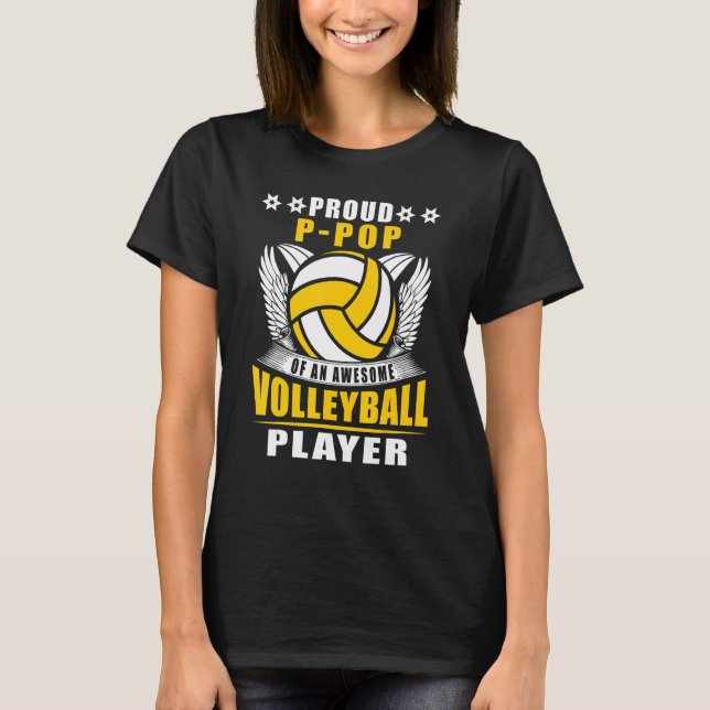 Mens Proud P pop Of An Awesome Volleyball Player V T-Shirt (Front)