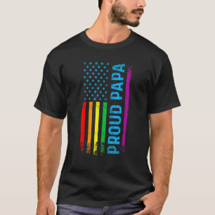 Mens Proud Papa Grandpa Dad Lgbt Lgbtq Gay Pride R T-Shirt