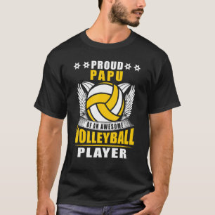 Mens Proud Papu Of An Awesome Volleyball Player Vo T-Shirt