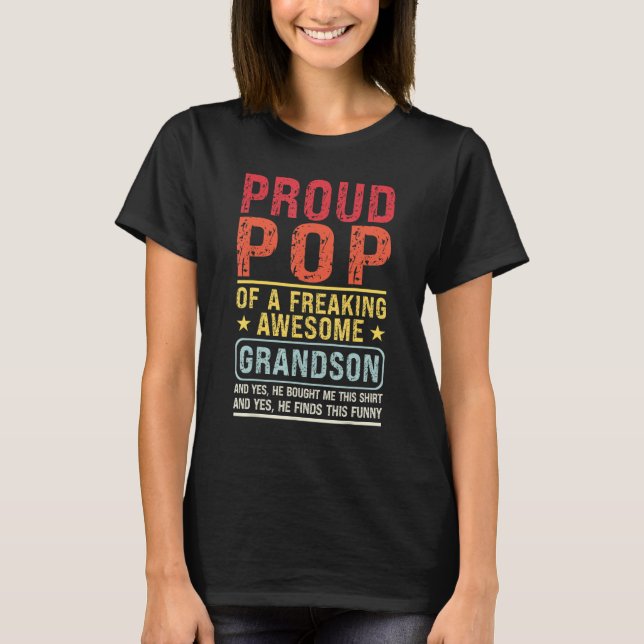 Mens Proud Pop Of A Grandson Pop & Grandson T-Shirt (Front)