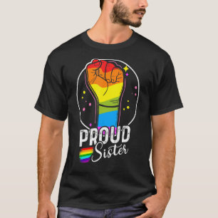 Mens Proud Sister Gay Lesbian Lgbt Pride Support T-Shirt