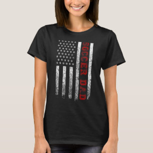 Mens Proud Soccer Dad American Flag  Cool Usa Patr T-Shirt