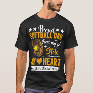 Mens Proud Softball Dad Cute Softball Dad 5 T-Shirt