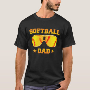 Mens Proud Softball Dad Sunglasses Cool Father's D T-Shirt