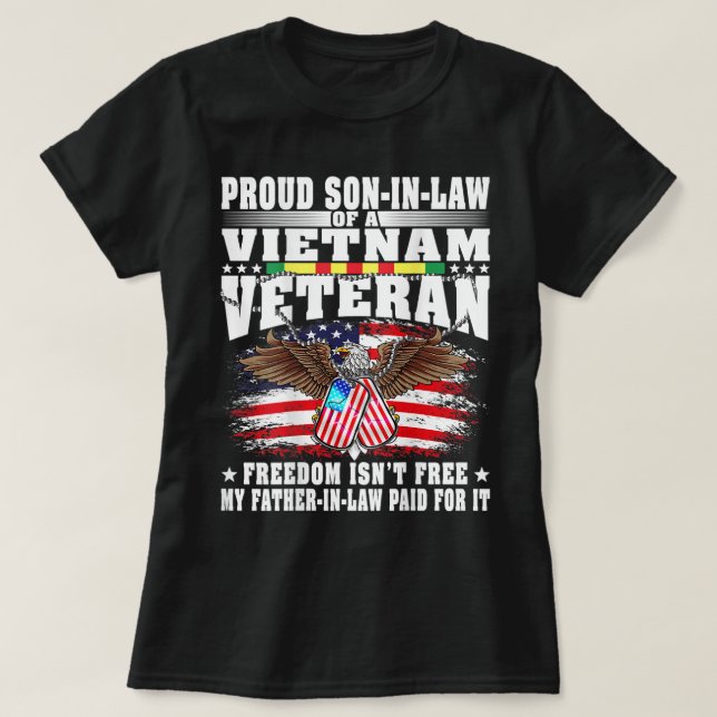 Mens Proud Son-In-Law Of A Vietnam Veteran Militar T-Shirt (Design Front)