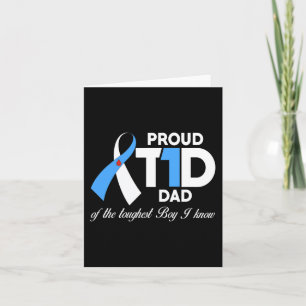 Mens Proud T1D Dad Of Son Diabetes Awareness Diabe Card