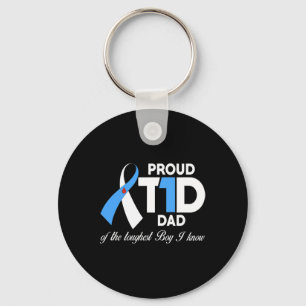 Mens Proud T1D Dad Of Son Diabetes Awareness Diabe Key Ring