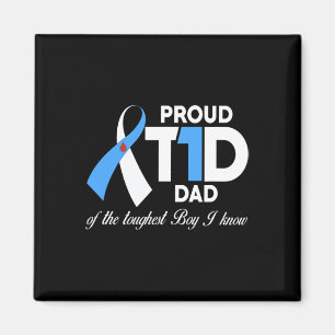 Mens Proud T1D Dad Of Son Diabetes Awareness Diabe Magnet