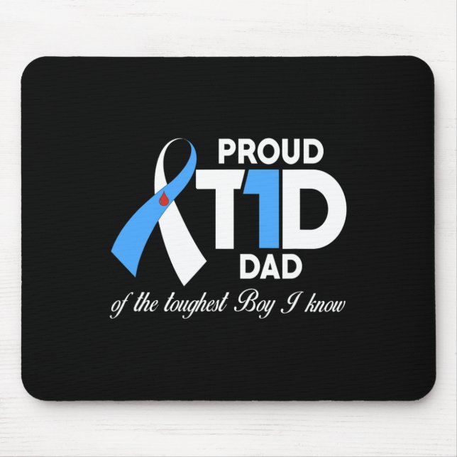 Mens Proud T1D Dad Of Son Diabetes Awareness Diabe Mouse Pad (Front)