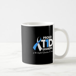 Mens Proud T1D Grandpa Of Grandson Diabetes Awaren Coffee Mug