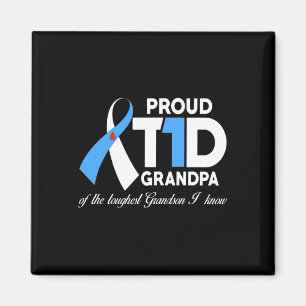 Mens Proud T1D Grandpa Of Grandson Diabetes Awaren Magnet