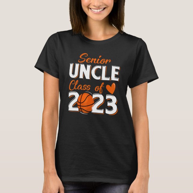 Mens Proud Uncle Of A 2023 Senior Basketball Gradu T-Shirt (Front)