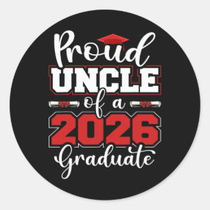 Mens Proud Uncle Of A 2026 Graduate Senior Family  Classic Round Sticker