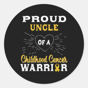 Mens Proud Uncle Of A Childhood Cancer Warrior Awa Classic Round Sticker