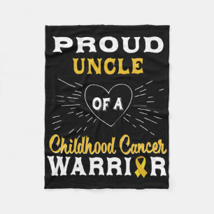 Mens Proud Uncle Of A Childhood Cancer Warrior Awa Fleece Blanket