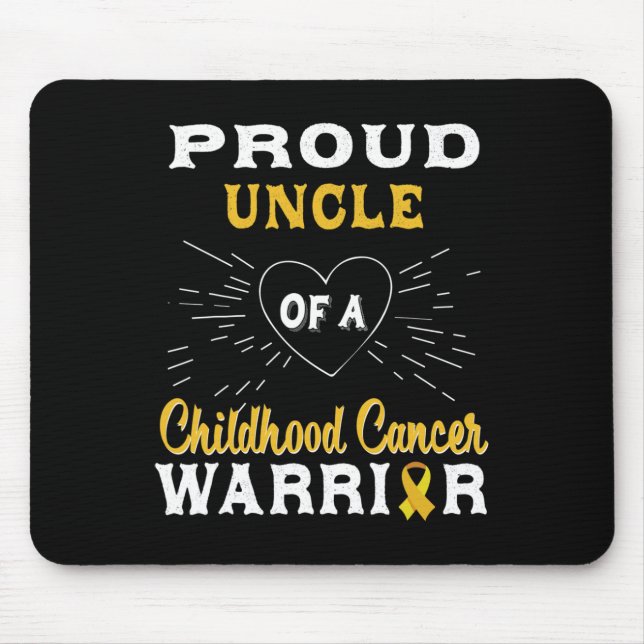 Mens Proud Uncle Of A Childhood Cancer Warrior Awa Mouse Pad (Front)