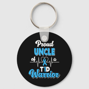 Mens Proud Uncle Of A T1d Warrior Diabetic Key Ring