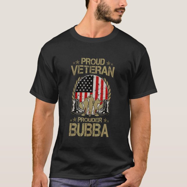 Mens Proud Veteran Prouder Bubba Us Flag Veteran T-Shirt (Front)
