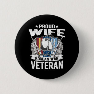Mens Proud Wife Of A Korean War Veteran Military 6 Cm Round Badge