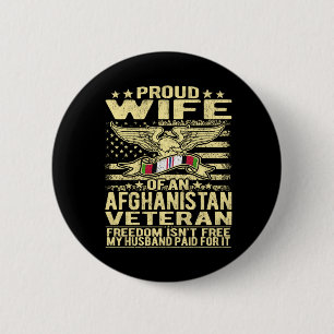 Mens Proud Wife Of An Afghanistan Veteran - Dom 6 Cm Round Badge