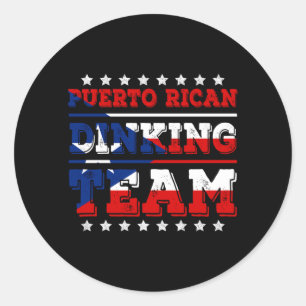 Mens Puerto Rican Dinking Team Dink Pickleball Classic Round Sticker
