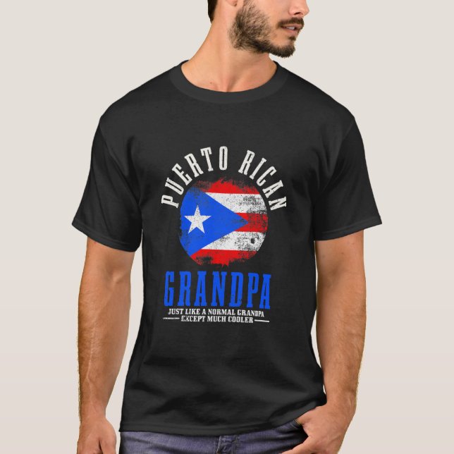 Mens Puerto Rican Grandpa Puerto Rico Flag Pride T-Shirt (Front)