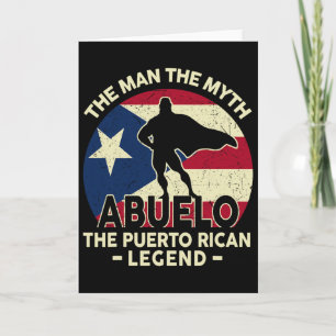 Mens Puerto Rico Dad Shirt Abuelo Man Myth Puerto Card