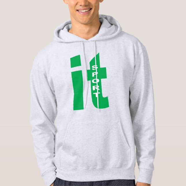 Men's Pullover Hoodie ash ITALIA  SPORT (Front)