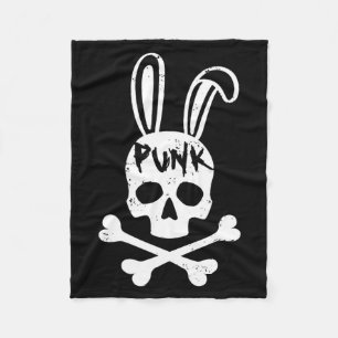 Mens Punk Skull Rabbit Rock Music Aesthetic Fleece Blanket