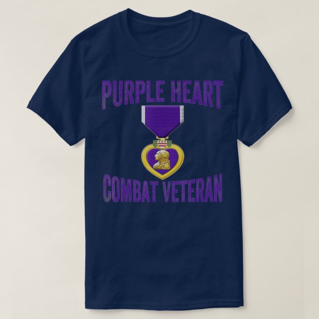 Mens Purple Heart Combat Veteran - purple heart me T-Shirt (Design Front)