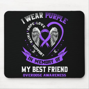 Mens purple in memory of friend drug overdose mouse pad