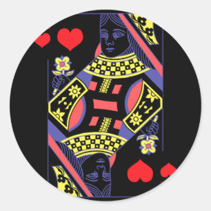 Mens Queen Of Heart Womens Clothing Gift For Classic Round Sticker