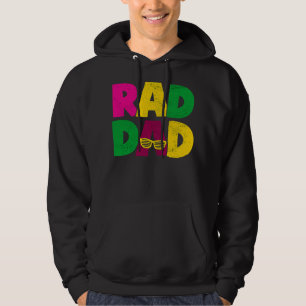 Mens Rad Dad Funny Cool 1980's 80's Retro Style Hoodie