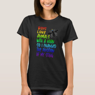 Mens Rainbow Bee Proud Gay Boys Gay Beekeeper Prid T-Shirt
