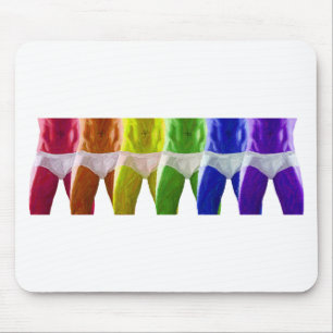 Men's Rainbow Underwear Mouse Pad
