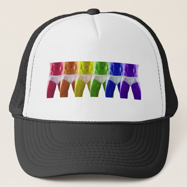 Men's Rainbow Underwear Trucker Hat (Front)