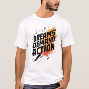 Mens Raster Dreams Demand Action Retro Vintage T-Shirt