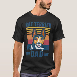 Mens Rat Terrier Dad Father Retro Rat Terrier Dog T-Shirt