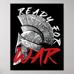 Mens Ready For War Mma Martial Arts Fighter Sparta Poster