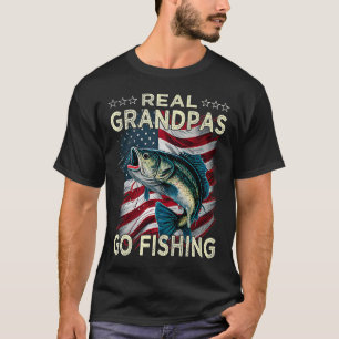 Mens Real Grandpas Go Fishing Largemouth Bass 1 T-Shirt