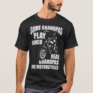 Mens Real Grandpas Ride Motorcycle Biker Granddad T-Shirt