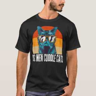 Mens Real Men Cuddle Cats Tee Mens Cat Daddy Dad V