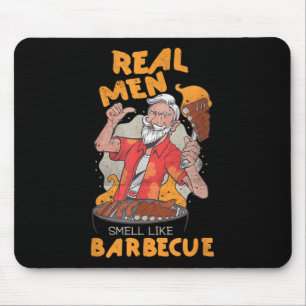 Mens Real Men Smell Like Barbecue Meat Grill Funny Mouse Pad