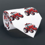 Men's Red Farm Tractor   Tie<br><div class="desc">Add a touch of rustic charm to your wardrobe with this Men's Red Farm Tractor Neck Tie. Featuring a classic design with vibrant red tractors against a white background, this tie is perfect for farmers, tractor enthusiasts, or anyone who loves country living. Whether for a special event, a casual outing,...</div>