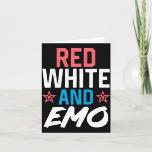 Mens Red White And Emo 4th Of July America Usa Card